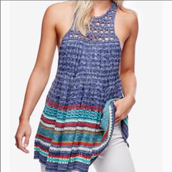 Free People 💕Rare Hearts Striped Knit Tunic NWT - Picture 3 of 6